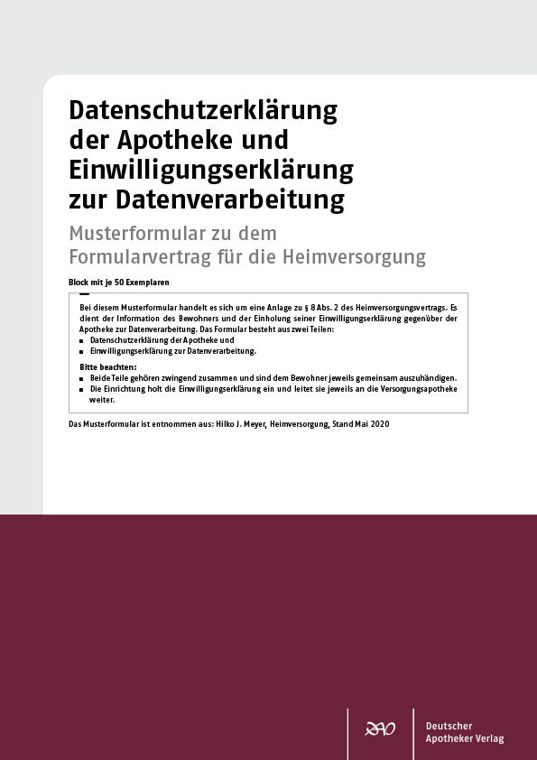 Formulare Und Dokumentation Shop Deutscher Apotheker Verlag
